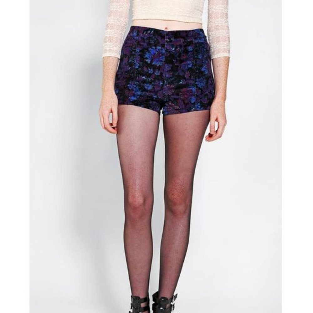 High Waisted Velvet Shorts
